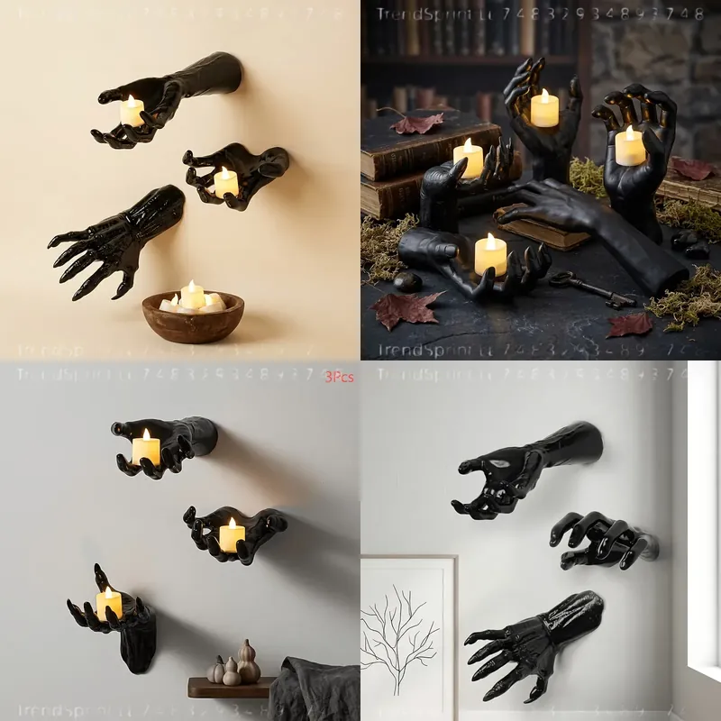 Outdoor Lighting Black - 3 Pcs Halloween Wall Decor Lights