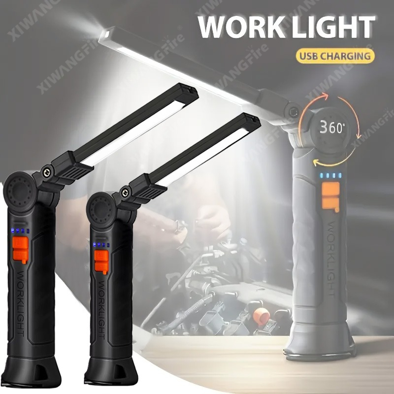 Outdoor Lighting Waterproof - Rechargeable LED Flashlight Work Light with
