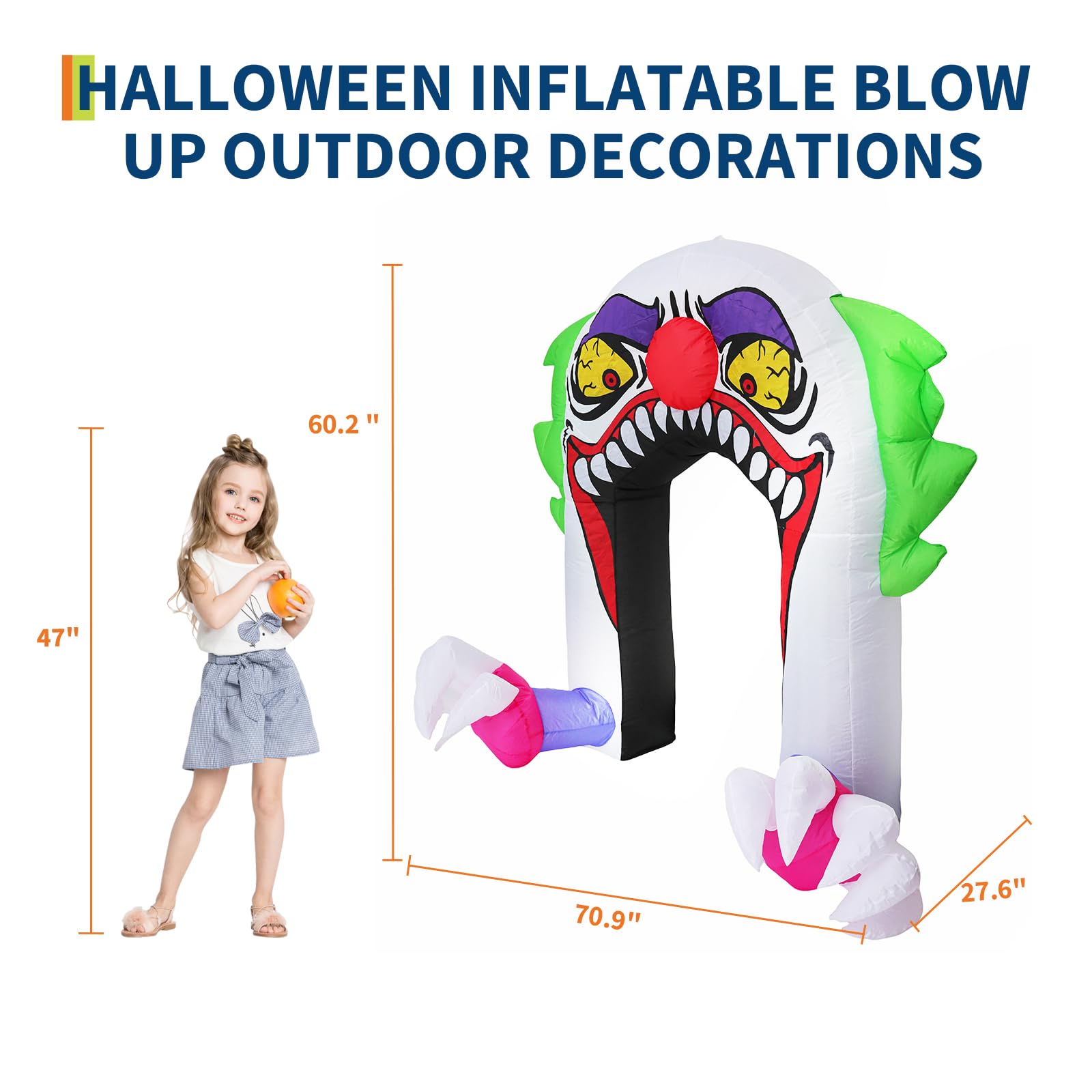 5ft Halloween Inflatable Clown - Outdoor Lighting Effects 评论和价格