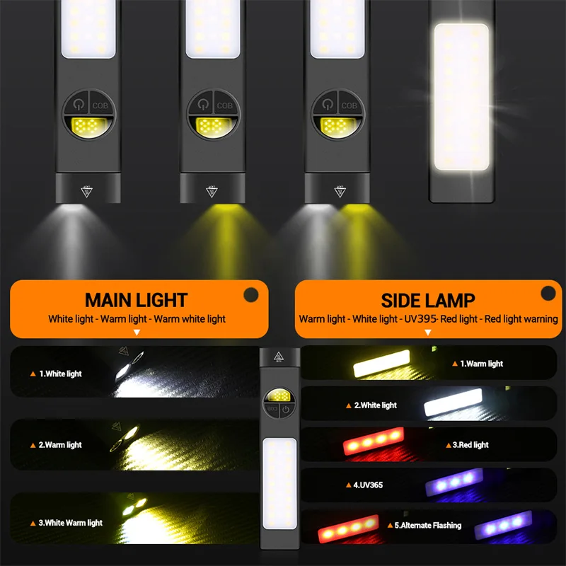 COB+LED Multifunctional Flashl - Outdoor Lighting Black 评论和价格