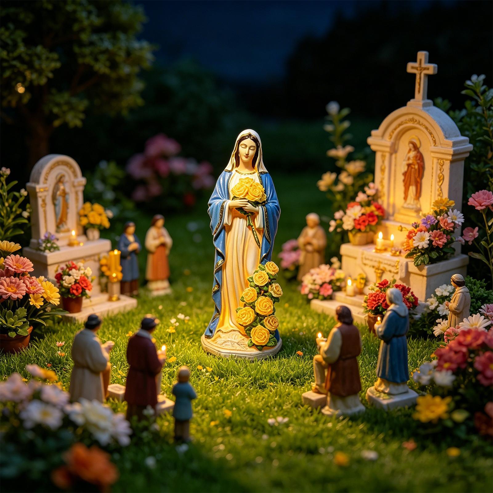 Virgin Mary Solar Statue Garde - Outdoor Lighting Waterproof 评论和价格