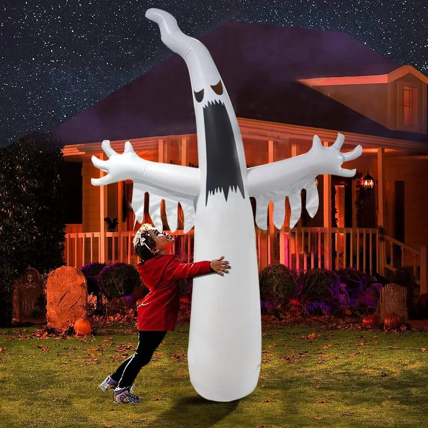 Halloween Inflatable Scary Gho - Outdoor Lighting Effects 评论和价格