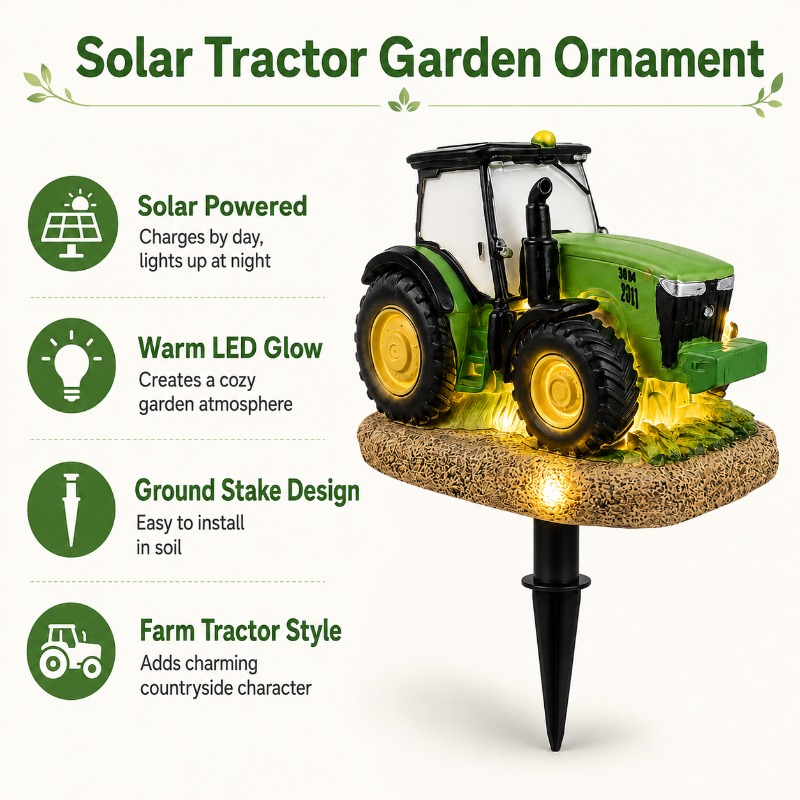 Solar Tractor Garden Stake Lig - Outdoor Lighting Effects 评论和价格