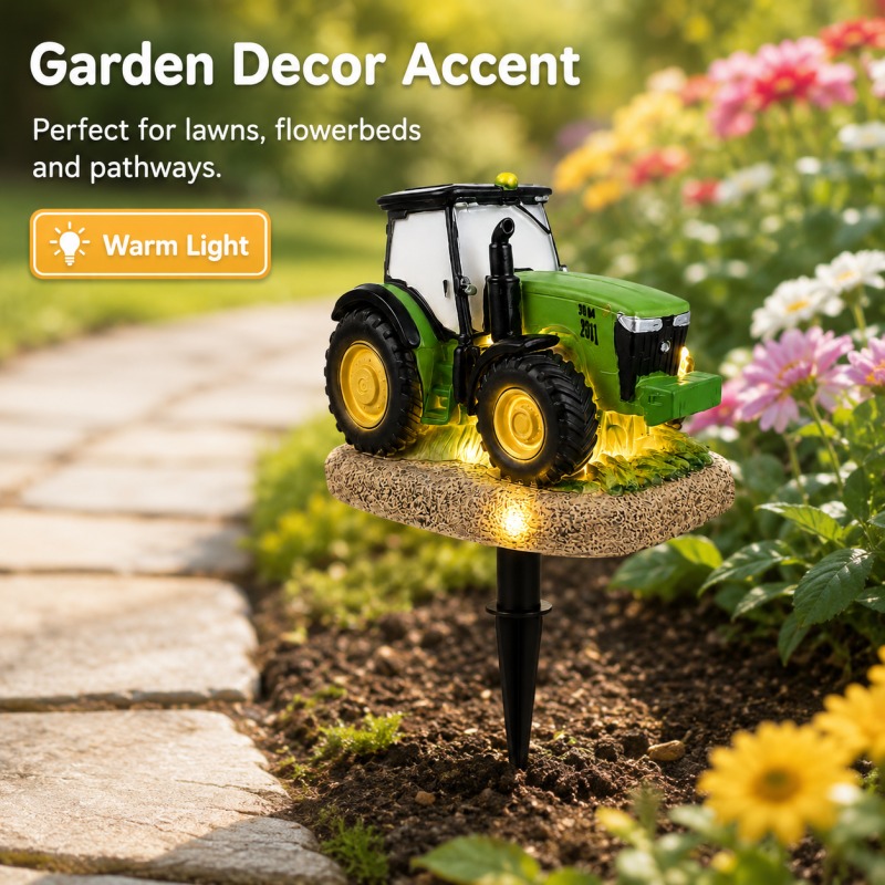 Solar Tractor Garden Stake Lig - Outdoor Lighting Effects 评论和价格