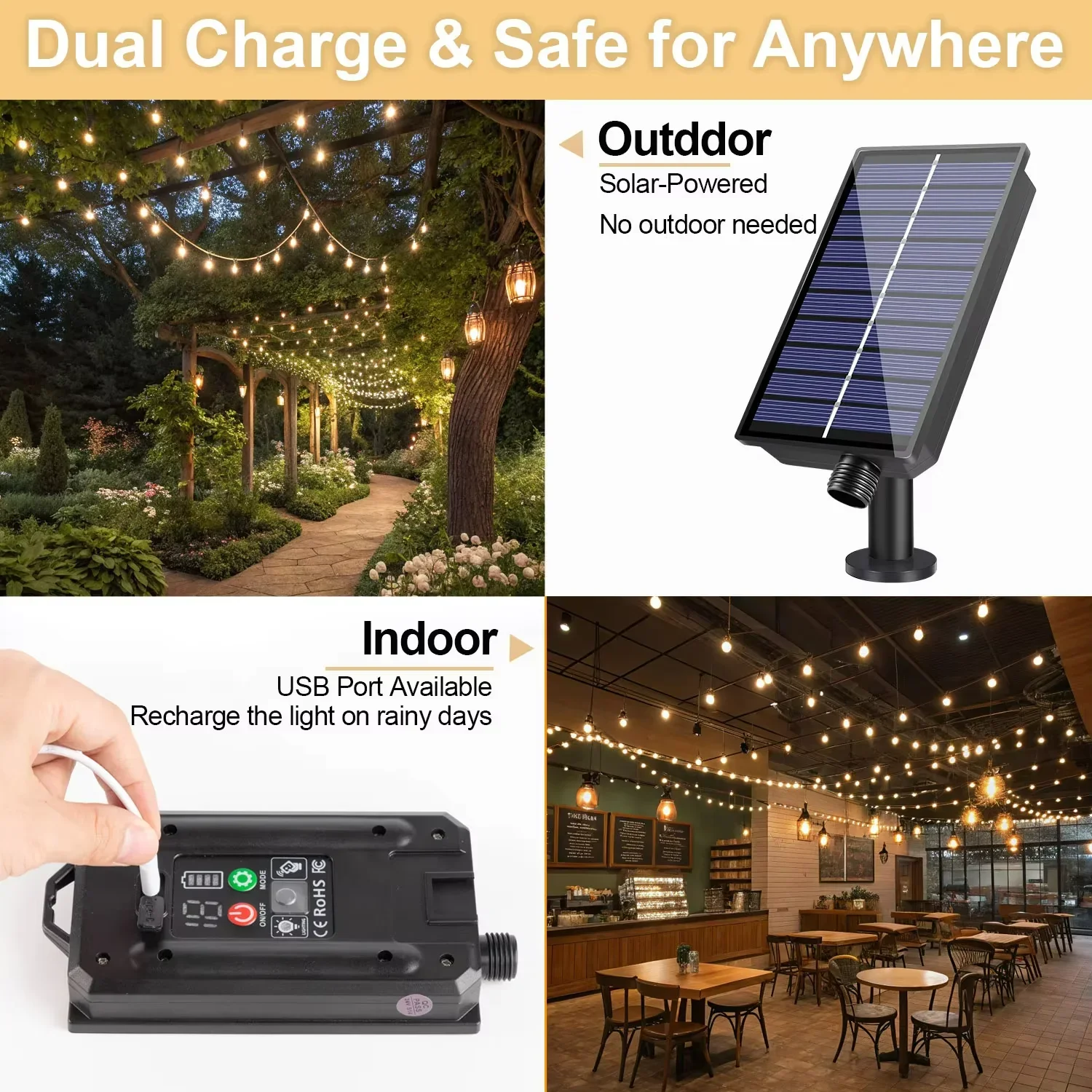 Shatterproof Solar Garland Lam - Outdoor Lighting Effects 评论和价格